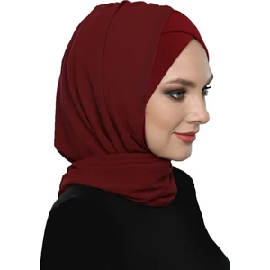 Fidan Bone Şallı Takmatik Sade Hazır Türban Tesettür Bone