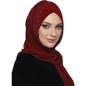 Fidan Bone Şallı Takmatik Taşlı Hazır Türban Tesettür Bone Namaz Örtüsü