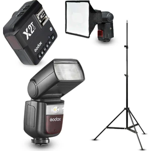 V860III-C Canon Flaş Full Set (Tepe Flaş + Tetikleyici + Tripod + Softbox)
