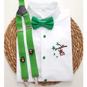 Cool Bebe  Maymun Kukuli Askı Papyon Gömlek