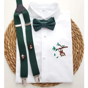 Cool Bebe  Maymun Kukuli Askı Papyon Gömlek