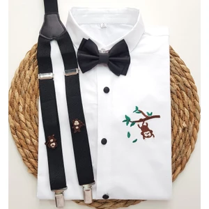 Cool Bebe  Maymun Kukuli Askı Papyon Gömlek