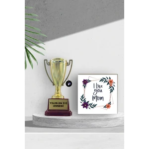 Yılın En Iyi Annesi Ödül Kupası ve Mini Tablo - Anneler Günü Hediyesi, Anneye Hediye