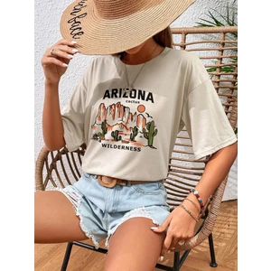 Kadın Arizona Wilderness Baskılı Oversize T-Shirt