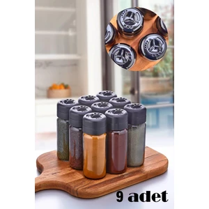 Black Cam Kavanoz Baharatlık Seti 245 ml 9 Adet