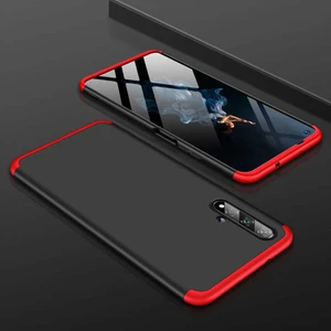 Huawei Nova 5t Kılıf   Ays Kapak Siyah - Kırmızı