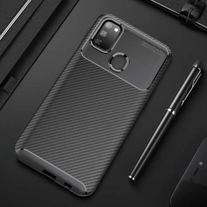 Samsung Galaxy M21 Kılıf Karbon Silikon Case Siyah