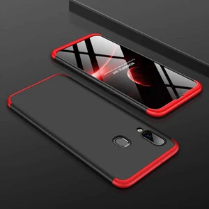 Samsung Galaxy A10S Kılıf   Ays Kapak Siyah - Kırmızı