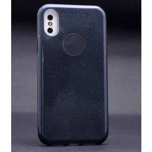 Apple iPhone x Kılıf Simli Parlak Shining Kapak Siyah