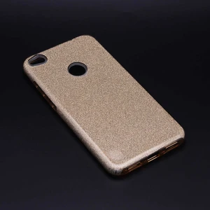 Huawei P9 Lite 2017 Kılıf Simli Parlak Shining Kapak Gold