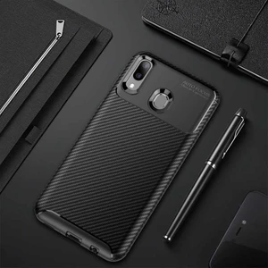 Samsung Galaxy M20 Kılıf Karbon Silikon Case Siyah