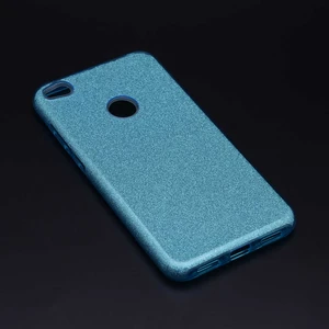 Huawei P9 Lite 2017 Kılıf Simli Parlak Shining Kapak Mavi