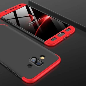 Samsung Galaxy J7 Duo Kılıf   Ays Kapak Siyah - Kırmızı