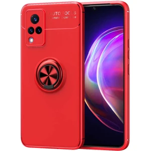 Vivo V21 Kılıf Yüzüklü Magnetli Ravel Case Kırmızı