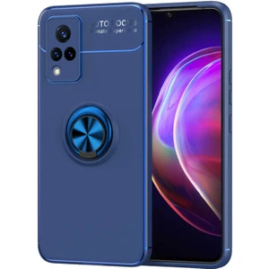 Vivo V21 Kılıf Yüzüklü Magnetli Ravel Case Mavi