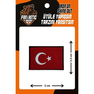 Ütü Ile Yapışan Dokuma Arma Patch, Türk Bayrağı