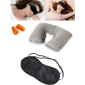 Pratik Seyahat Aksesuarları Boyunluk Göz Maskesi Kulak Tıkacı Seti