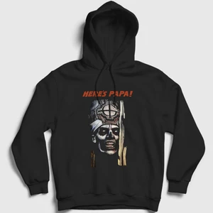Unisex Siyah Here Papa Ghost Kapüşonlu Sweatshirt