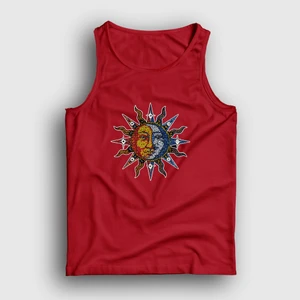 Unisex Kırmızı Mosaic Sun Moon Güneş Ay Atlet