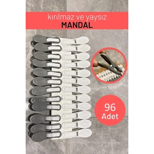 Toptancı Amca Premium Iz Yapmaz Kırılmaz Paslanmaz Yaysız Çamaşır Mandalı Süper Güçlü 96 Adet