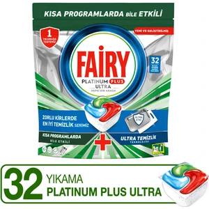 Platinum Plus Ultra Temizlik Bulaşık Makinesi Deterjanı Kapsülü 32  yıkama Limon Kokulu