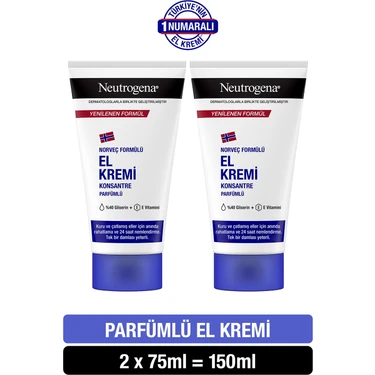 Neutrogena Parfümlü El Kremi 75 ml X 2 Norveç Formülü ile Hızlı Emilim