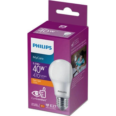 PHILIPS LED 5-40W AMPUL 2700K SARI