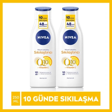 NIVEA Sıkılaştırıcı Vücut Losyonu 250 ml X2 Adet Q10,vitamin C,48 Saat Nemlendirme,10 Günde