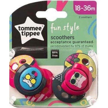 Tommee Tippee Fun Style Ortodontik Silikon Emzik 2'li 18-36 Ay Eğlenceli Tasarım