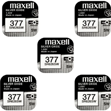 Maxell 377 SR626SW 1.55V Saat Pili 5 Adet %100 Orijinal 5