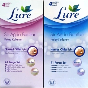 Spanish Lures Lure 2'li Set Sir Ağda Bantları 41 Parça Hassas Ciltler İçin Aloe Vera ve E-Vitamini