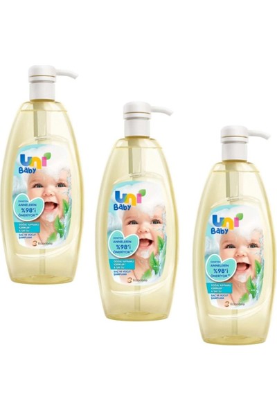 Uni Baby Bebek Saç ve Vücut Şampuanı 700 ml 3 Adet