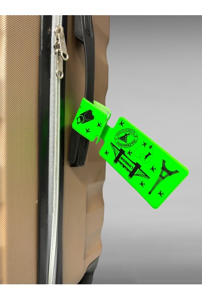 Gempo 3 Adet Neon Anti Kayıp Bavul Etiketliği Çanta Bagaj Askı Bavul Etiketi Valiz Etiketi Çanta Isimlik