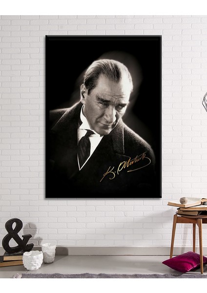 Mustafa Kemal Atatürk Kanvas Tablo Okullara Işyerlerine Uygun (8 Farklı Ölçü) modelleri