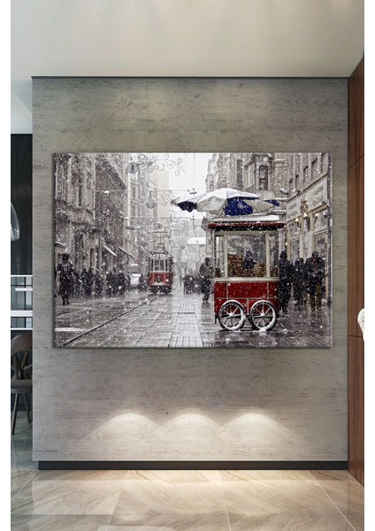 Istiklal Caddesi Taksim Tramvay Dekoratif Kanvas Tablo fiyatları