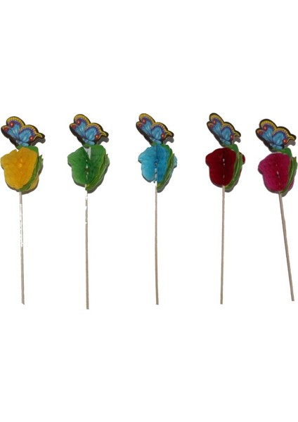 Hawaian Temalı Kelebek Meyve Süsleme ve Kokteyl Kürdan Süs 25 Adet fiyatları