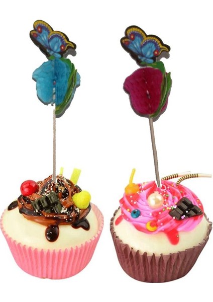 Hawaian Temalı Kelebek Meyve Süsleme ve Kokteyl Kürdan Süs 25 Adet modelleri