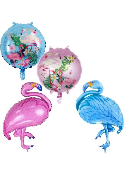 Hawai Flamingo Yaza Merhaba Folyo Balon 4 Adet