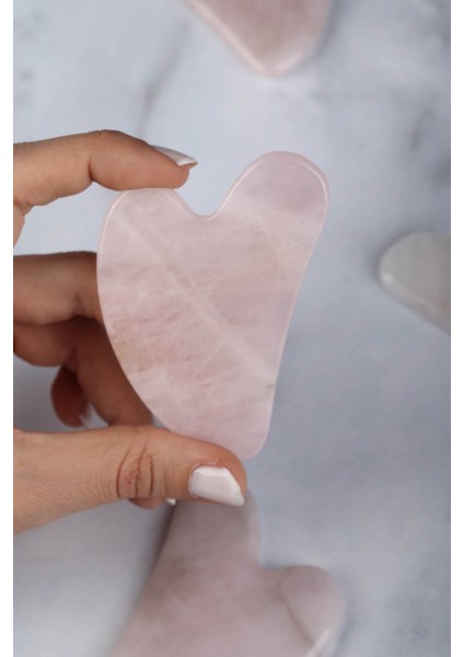 Pembe Kuvars Kalp Gua Sha Yüz Masaj Taşı fiyatları
