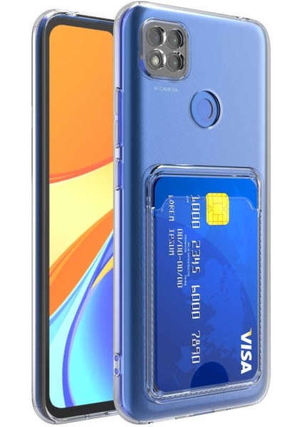 Xiaomi Redmi 9c Kılıf Kartlıklı Şeffaf Setra Clear Silikon Kapak