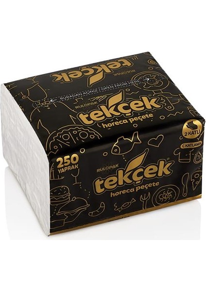 Tekçek Horeca Dispenser Peçete 2 Katlı 250 Yaprak 24'lü Paket