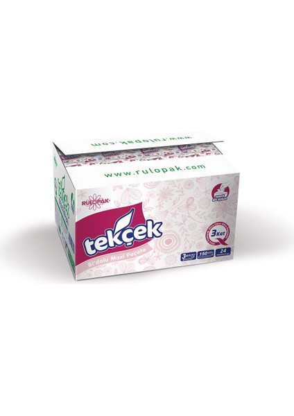 Tekçek Bi'dolu Maxi Peçete 3 Katlı 150 Yaprak 24'lü Paket fiyatları