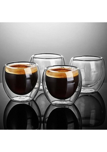 (M)1 Pcs Çift Duvar Shot Glass Çift Duvar Espresso Kahve Kupası (Yurt Dışından) fırsatları