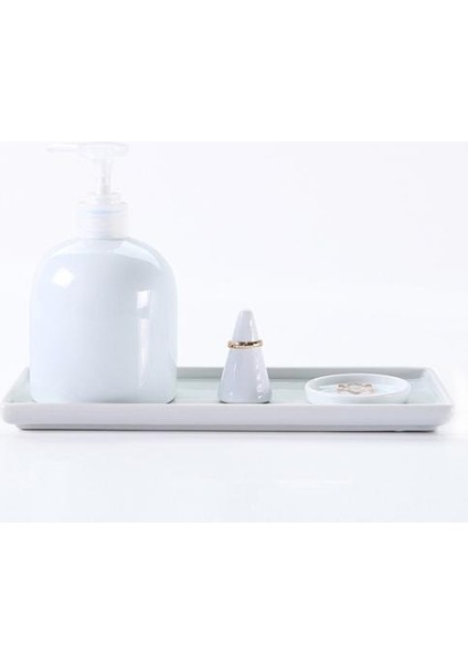 2pcs/1set Rectangle Porcelain Trays Bathroom Storage Trays Ceramic Base Sanitary Storage Pallet Food Serving Tray For Ktv Hotel.storage Trays(S) (Yurt Dışından) modelleri