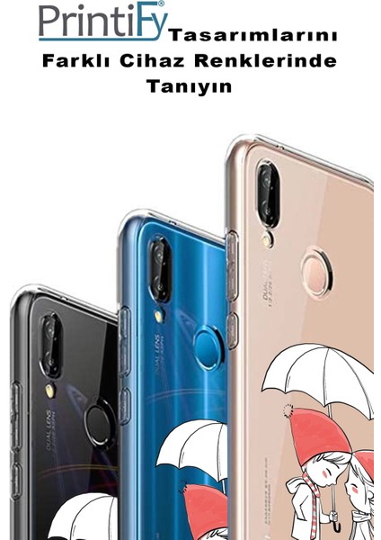Apple iPhone 13 Pro Max Uyumlu Kapak Aşk Tasarımlı Şeffaf Silikon Kılıf