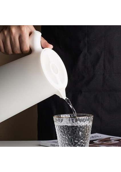 Kapaklı Büyük Kapasiteli Cam Çaydanlık, 1000ML Isı Koruma Pot Çift Duvar Şişesi Su Çiçek Demlik Cezve | Çaydanlıklar (B) (Yurt Dışından)