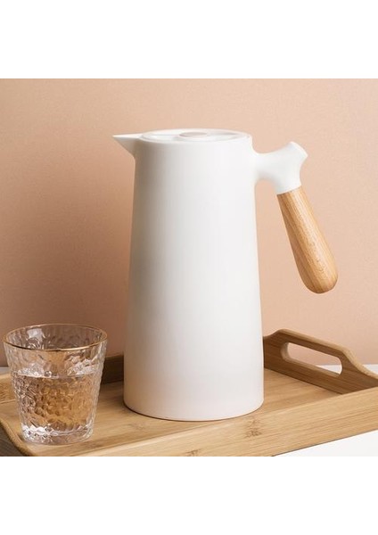 Kapaklı Büyük Kapasiteli Cam Çaydanlık, 1000ML Isı Koruma Pot Çift Duvar Şişesi Su Çiçek Demlik Cezve | Çaydanlıklar (B) (Yurt Dışından)