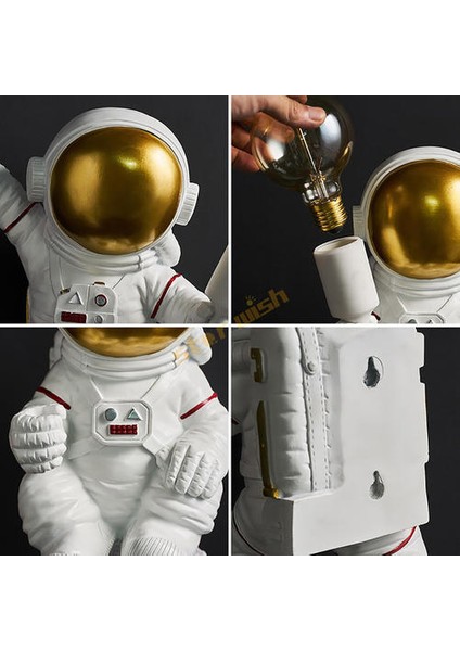 Nordic Seletti Astronot Masa Lambaları Reçine Masa Lambası Yatak Odası Lamba Ev Dekorasyon Oturma Odası Dekor Uzay Adam | LED Masa Lambaları (Yurt Dışından)