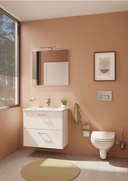 Ardea 67088 Banyo Dolabı Seti Çekmeceli, 70 cm, Parlak Beyaz