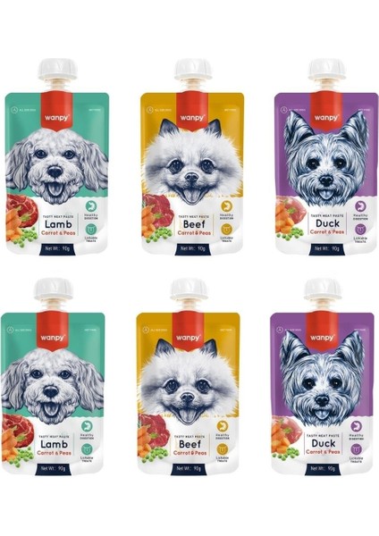 3 Çeşit Karma Taze Köpek Et Ezmesi 90 Gr. x 6 Adet